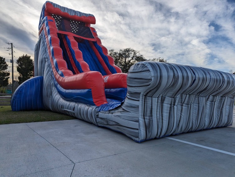 22' Tall Dry Slide Red Wave red and blue
