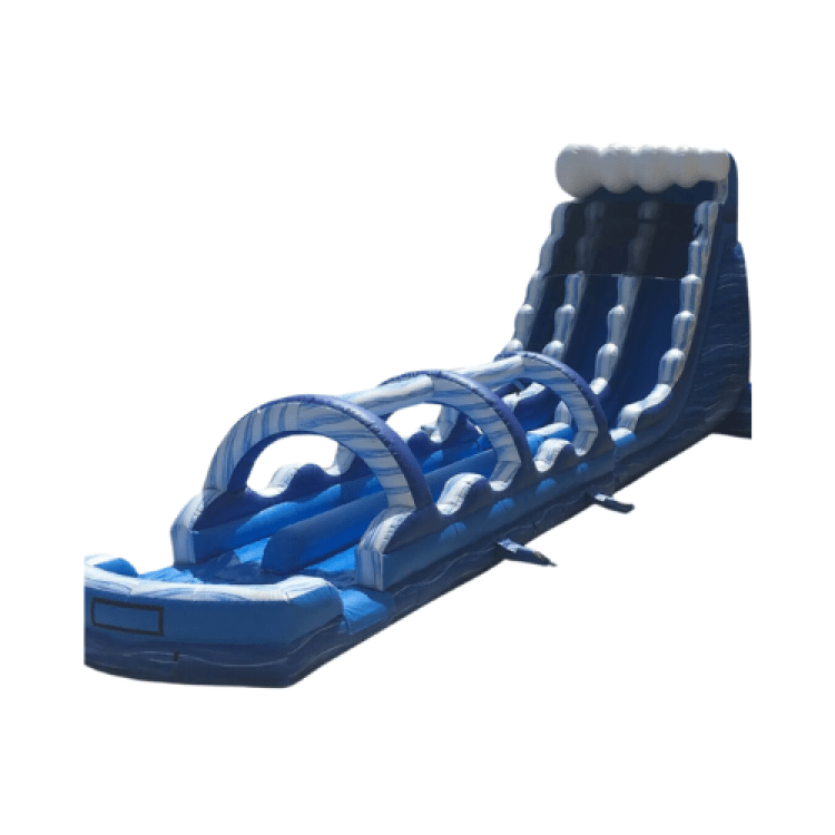 22' Tall DL Blue Marble Water Slide W/ 35' Long Slip N Slide