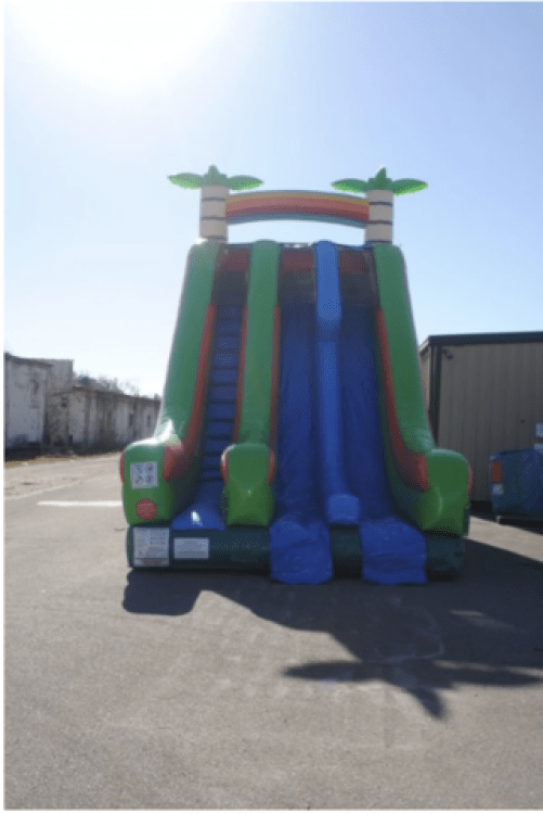 22' Tall Double Lane (Tropical) Dry Slide