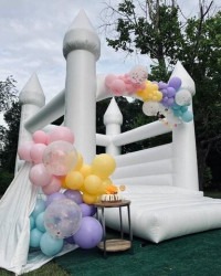 white castle 3 1711352425 White Wedding/Gender Reveal Castle Bounce House (Balloons)